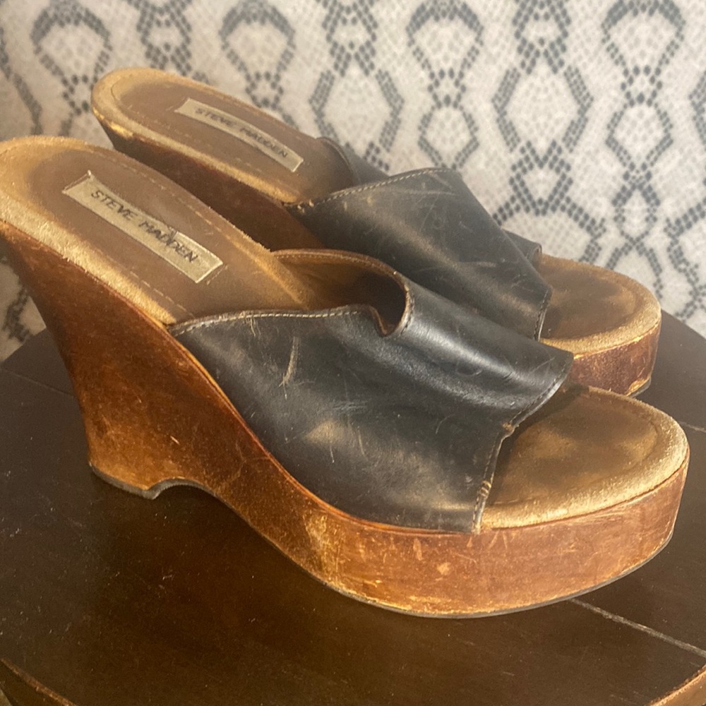 Steve Madden leather platform wedge